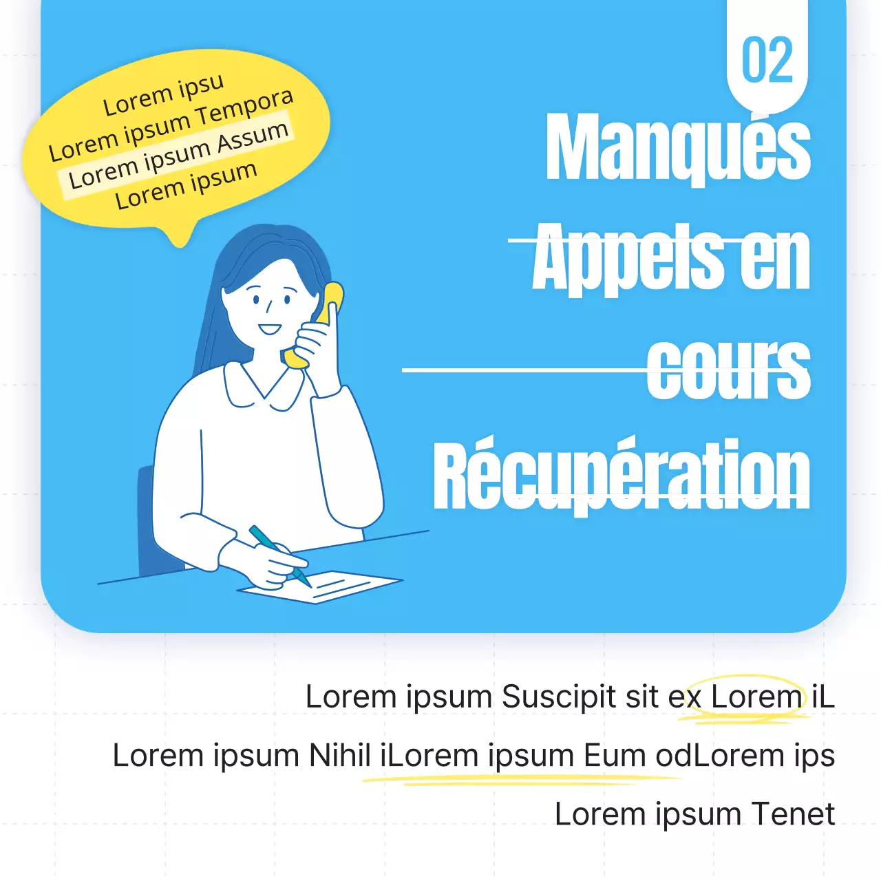 Carte de politesse pour le téléphone de bureau en ciel et jauneNews