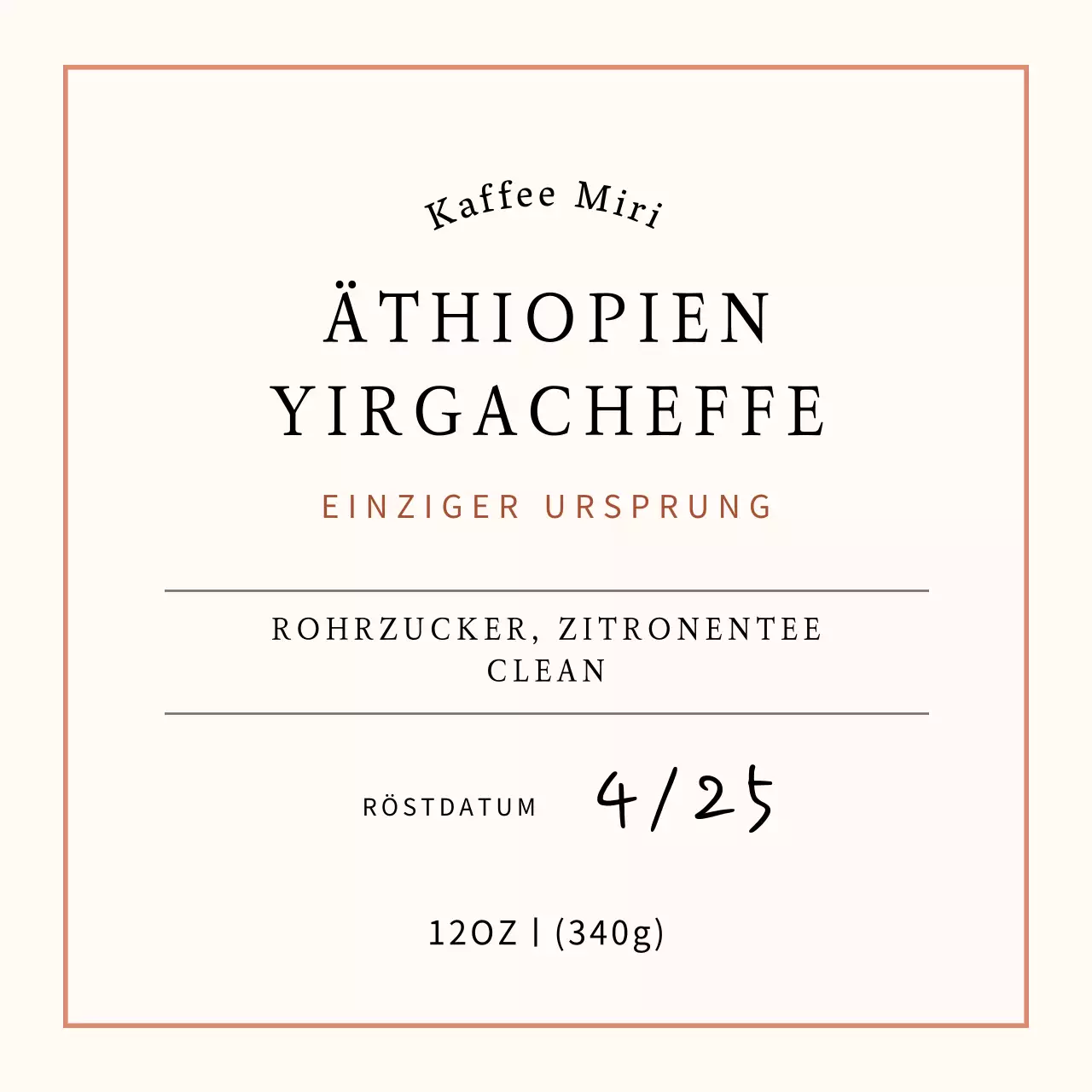 Aufkleber für Kaffeebohnen