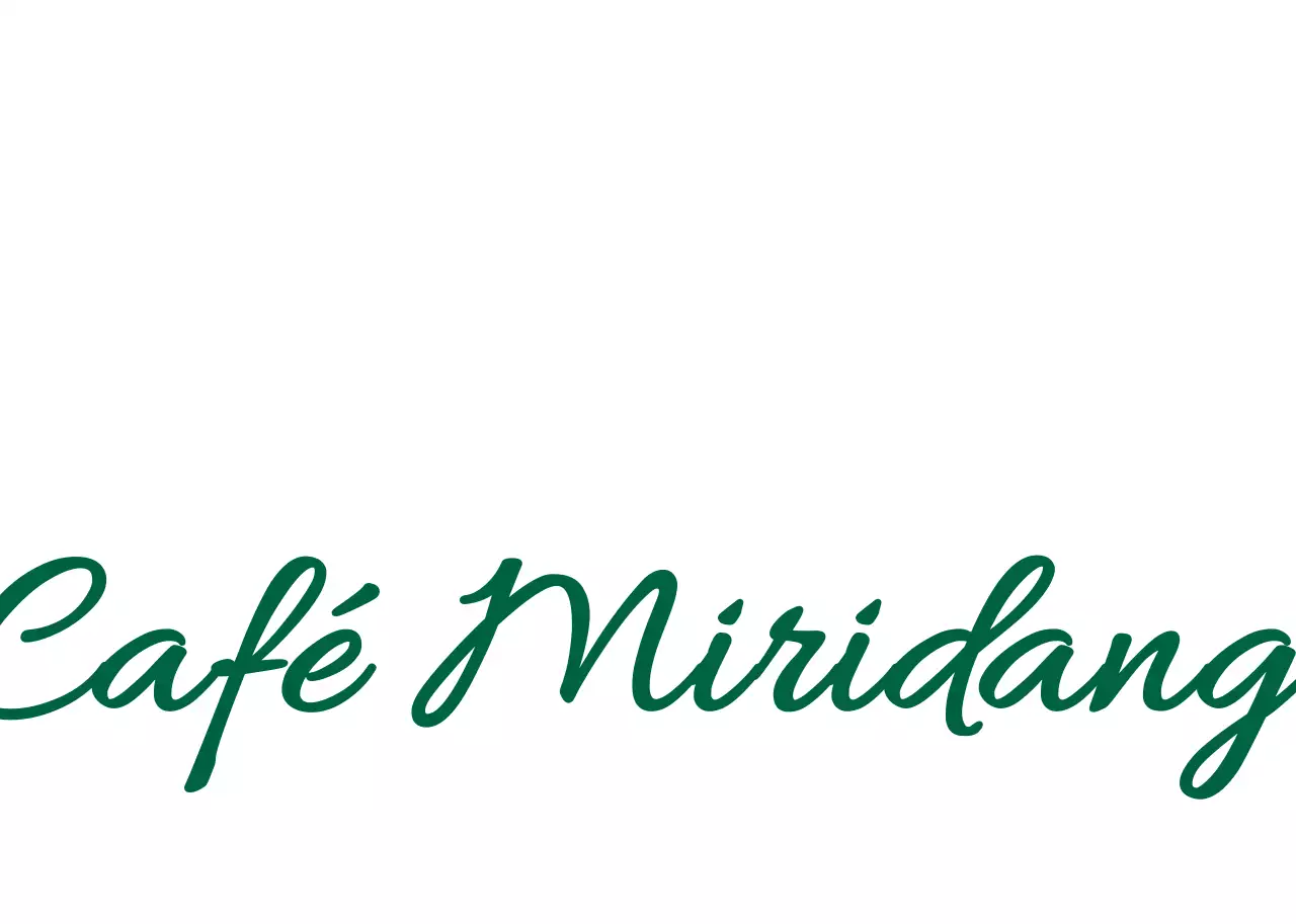 Groen handschrift en schattig geïllustreerd café-logo