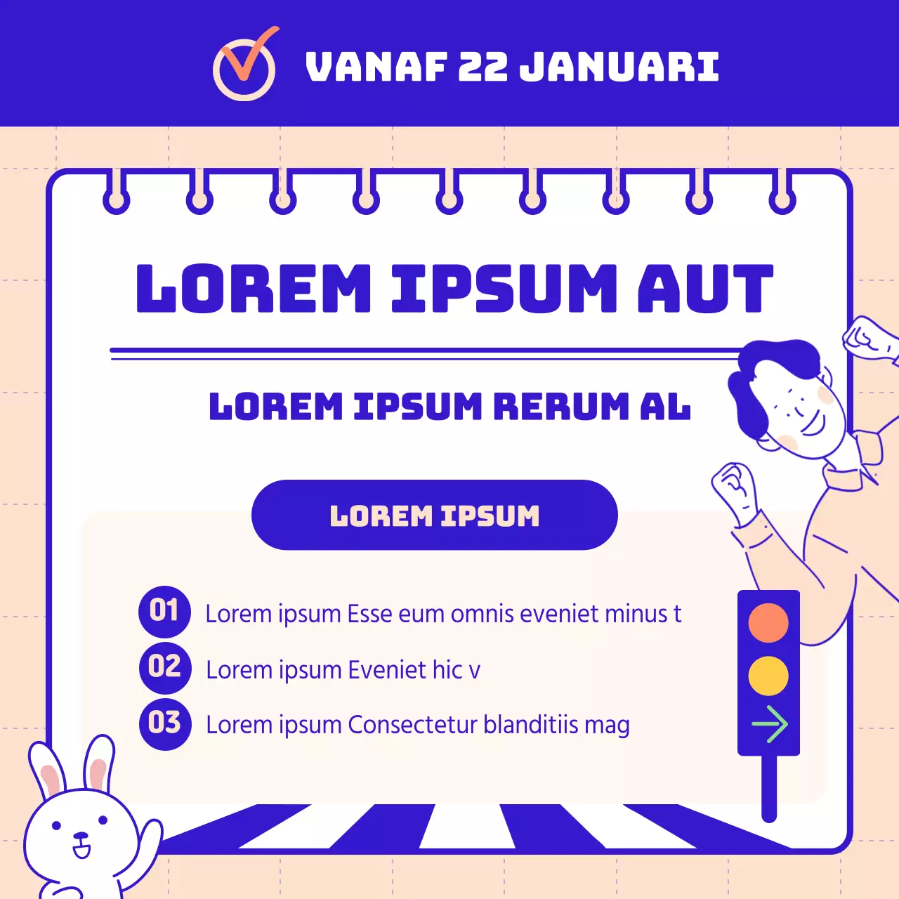 Invoering van het beleid dat sinds dit jaar is gewijzigd, netjes in blauw en roze