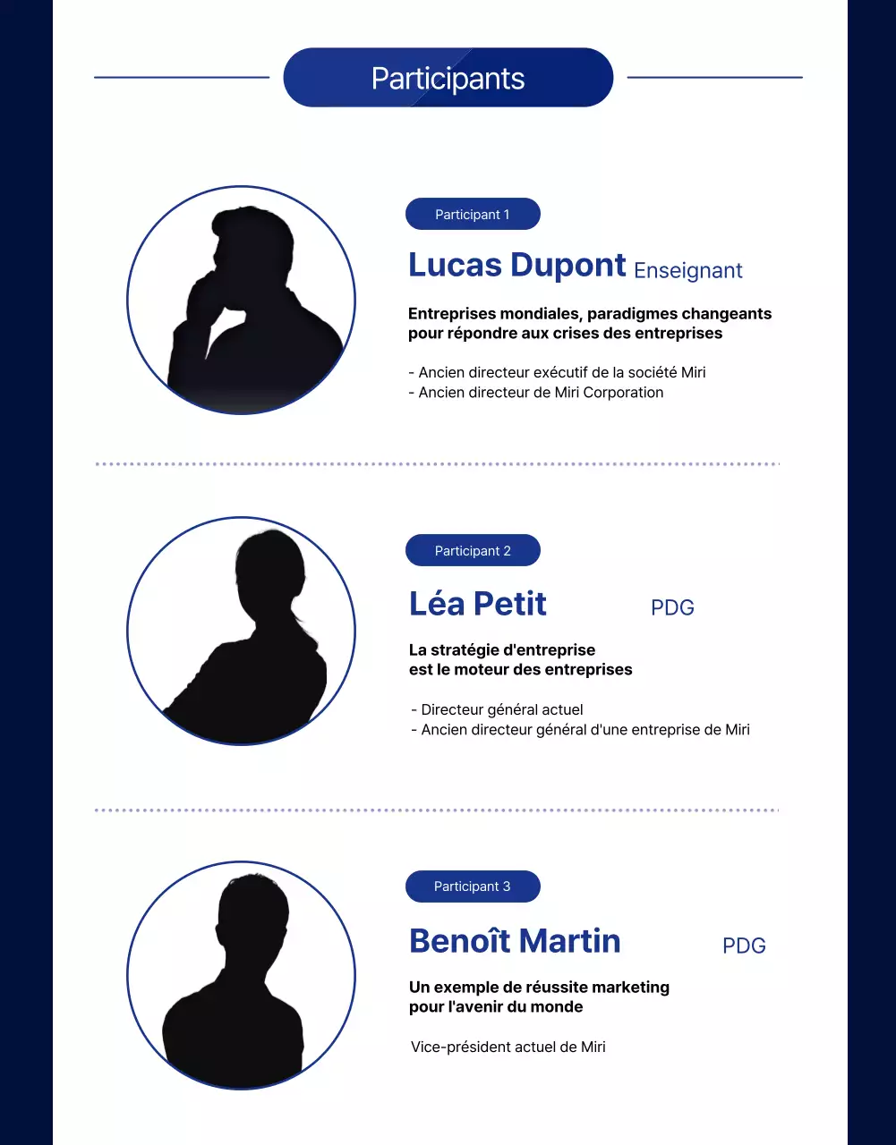 Page de détails de la conférence mondiale en bleu