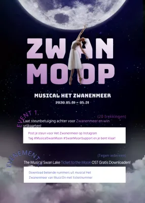 Een musical ticket giveaway met een marineblauwe en paarse twist