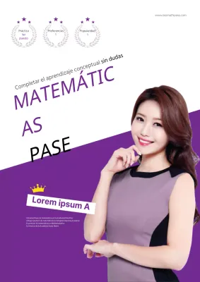 Póster promocional de profesor de matemáticas sencillo en morado