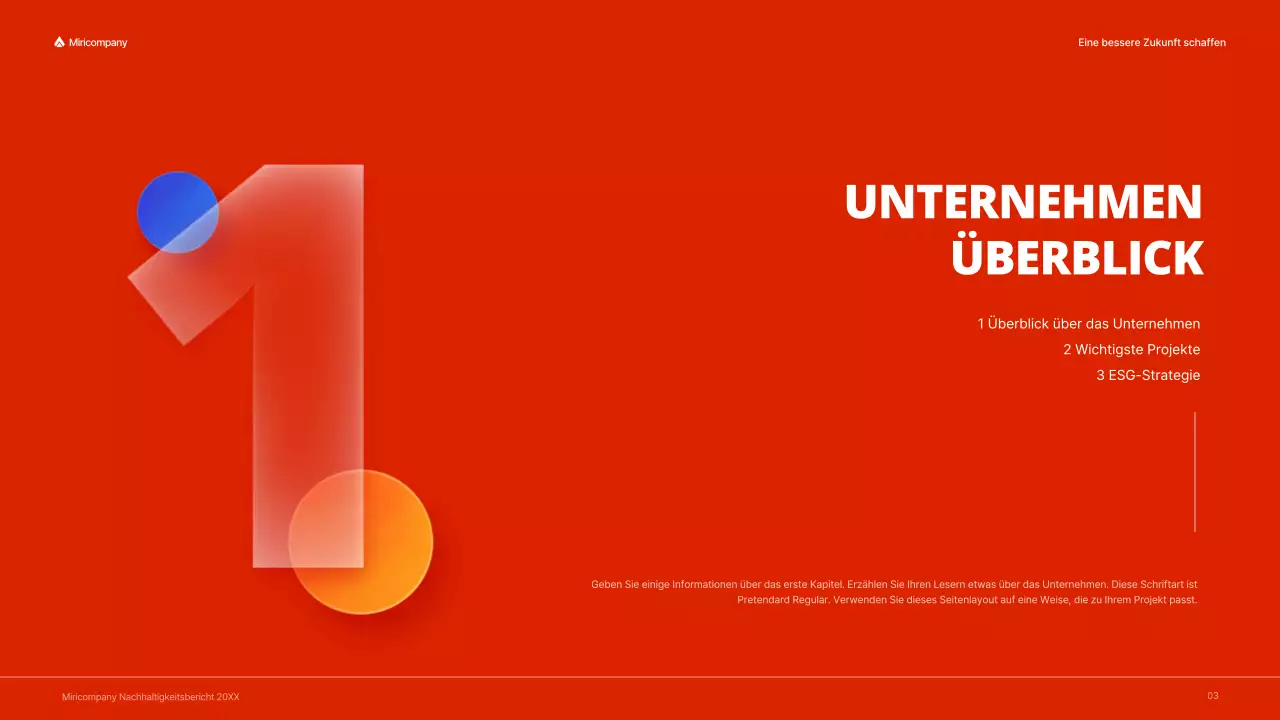 ESG-Unternehmensbericht mit rotem, buntem Konzept