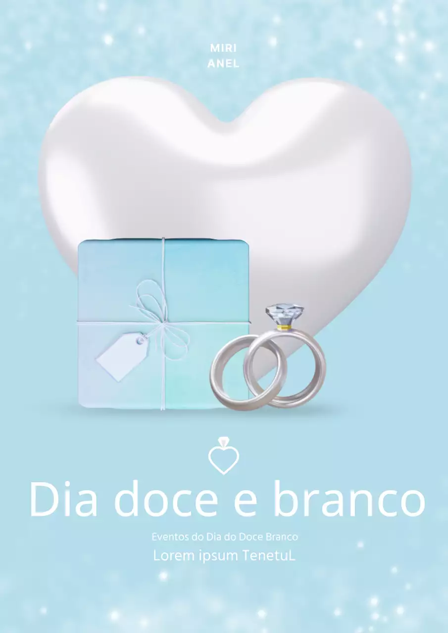 Jóias brilhantes azuis claras Evento do dia branco