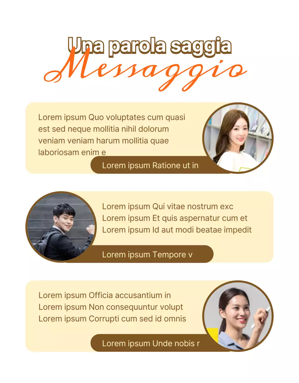 Un colloquio di assunzione con i colori rilassanti del beige e dell'arancione