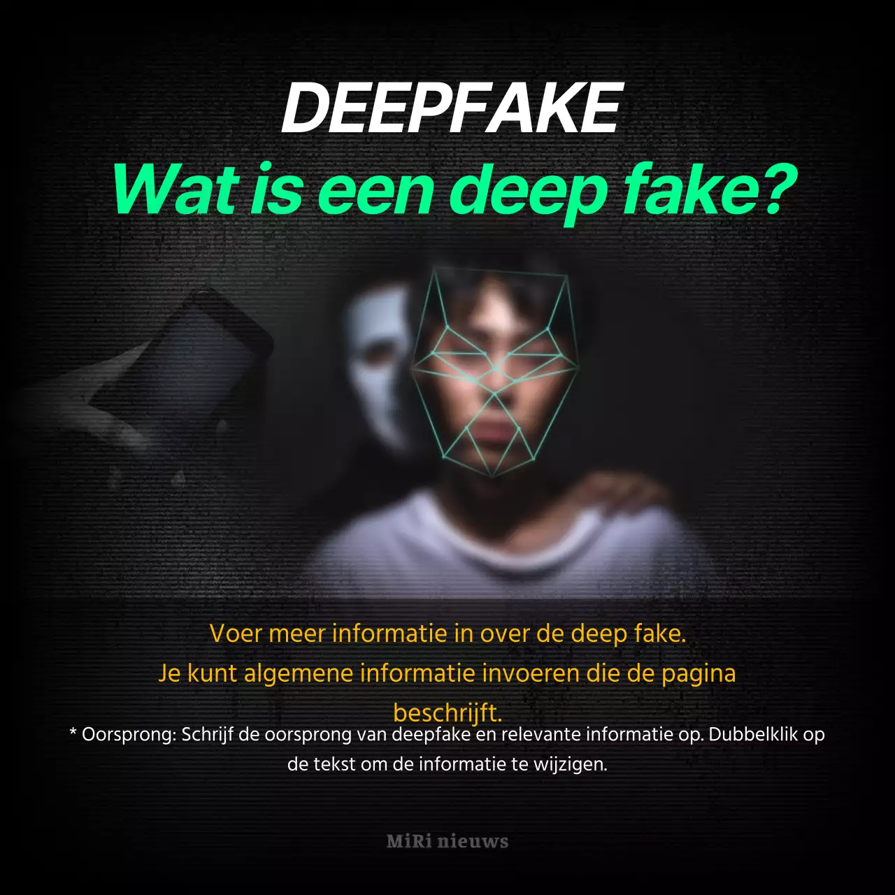 Deepfake misdaad in zwart-wit CardNews
