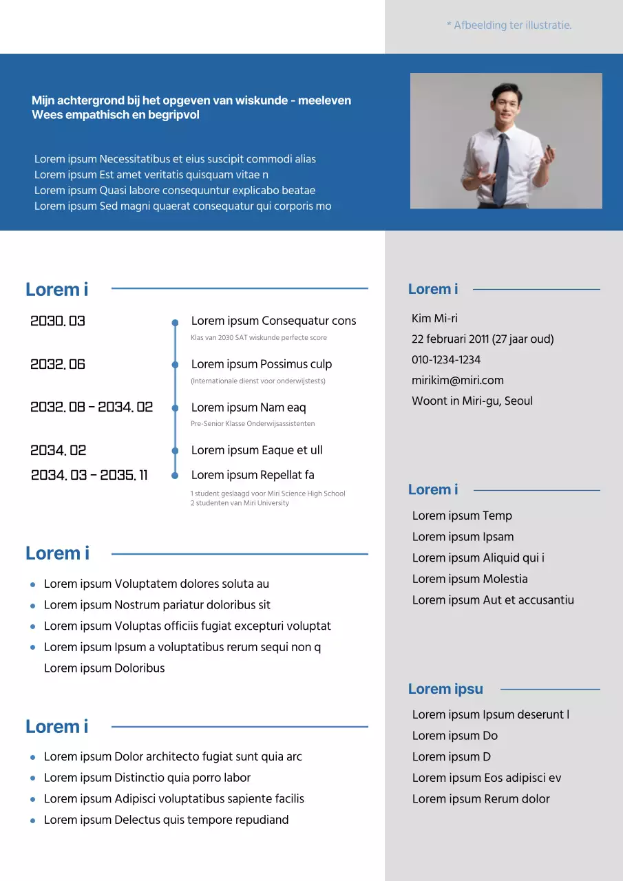 Een schone, blauwe tutor geschiedenis