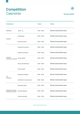 Organigramme simple d'un tournoi bleu