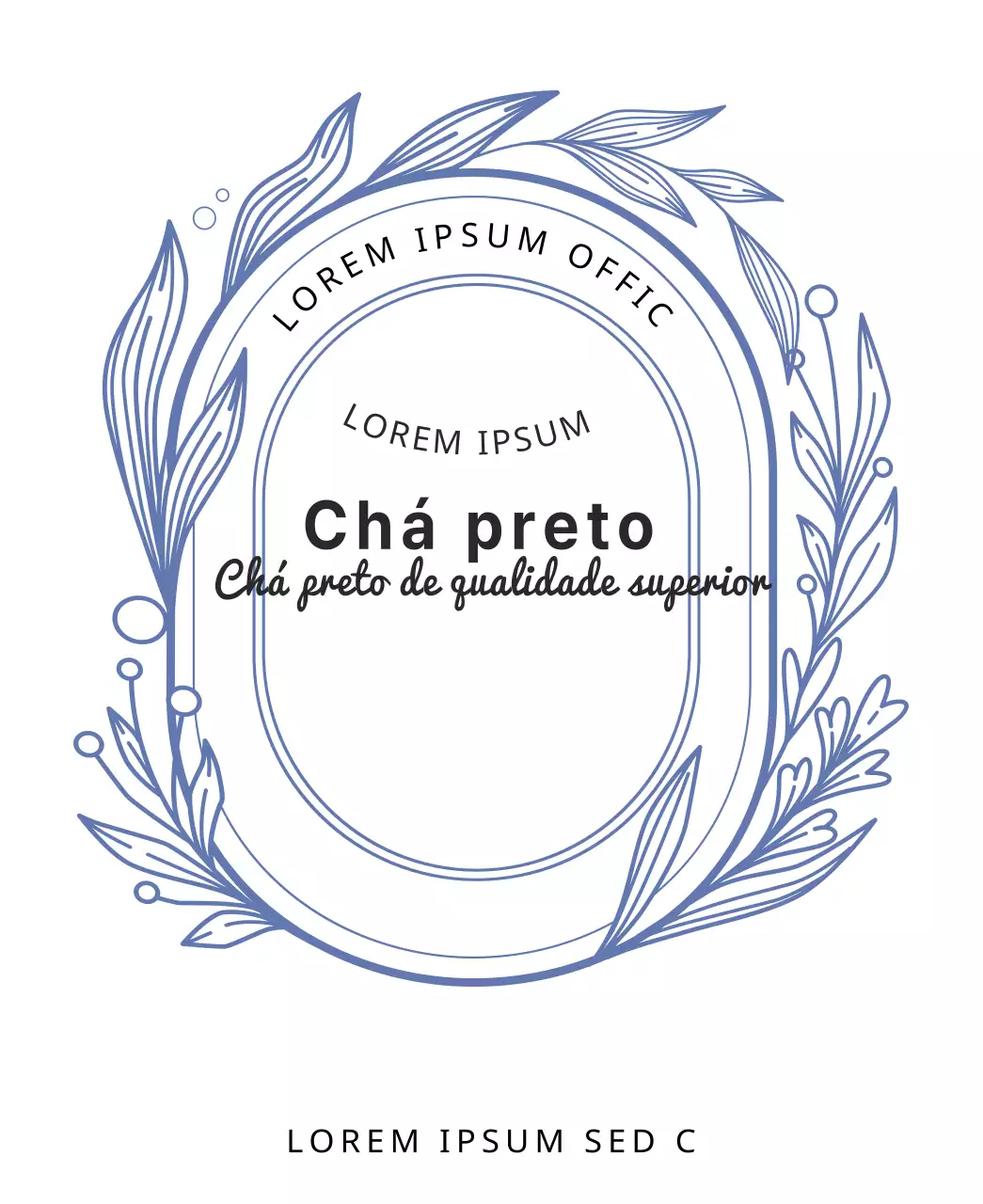 Ilustração de linha Embalagem de chá preto