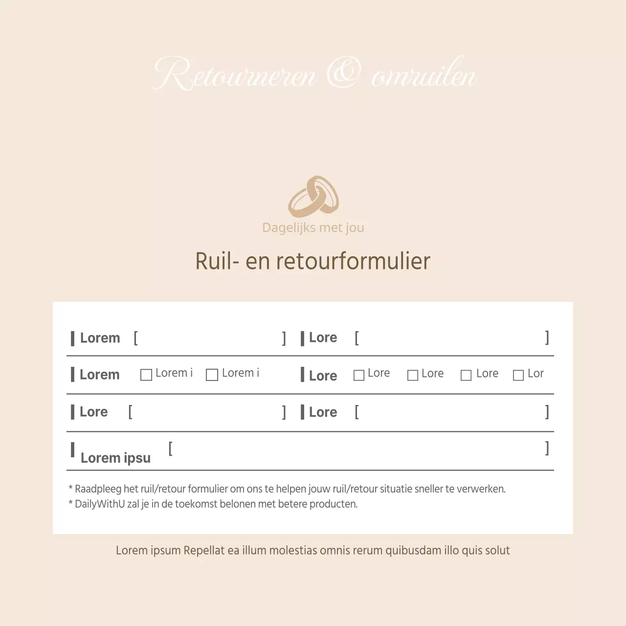 Beige SieradenWinkelcentrumVerwisselkaart