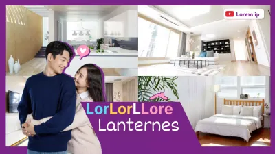 Intérieur d'une maison de jeunes mariés en violet thumbnail