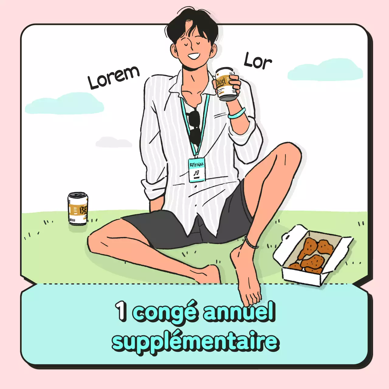 Concept de coupon d'employé de bureau rose et menthe