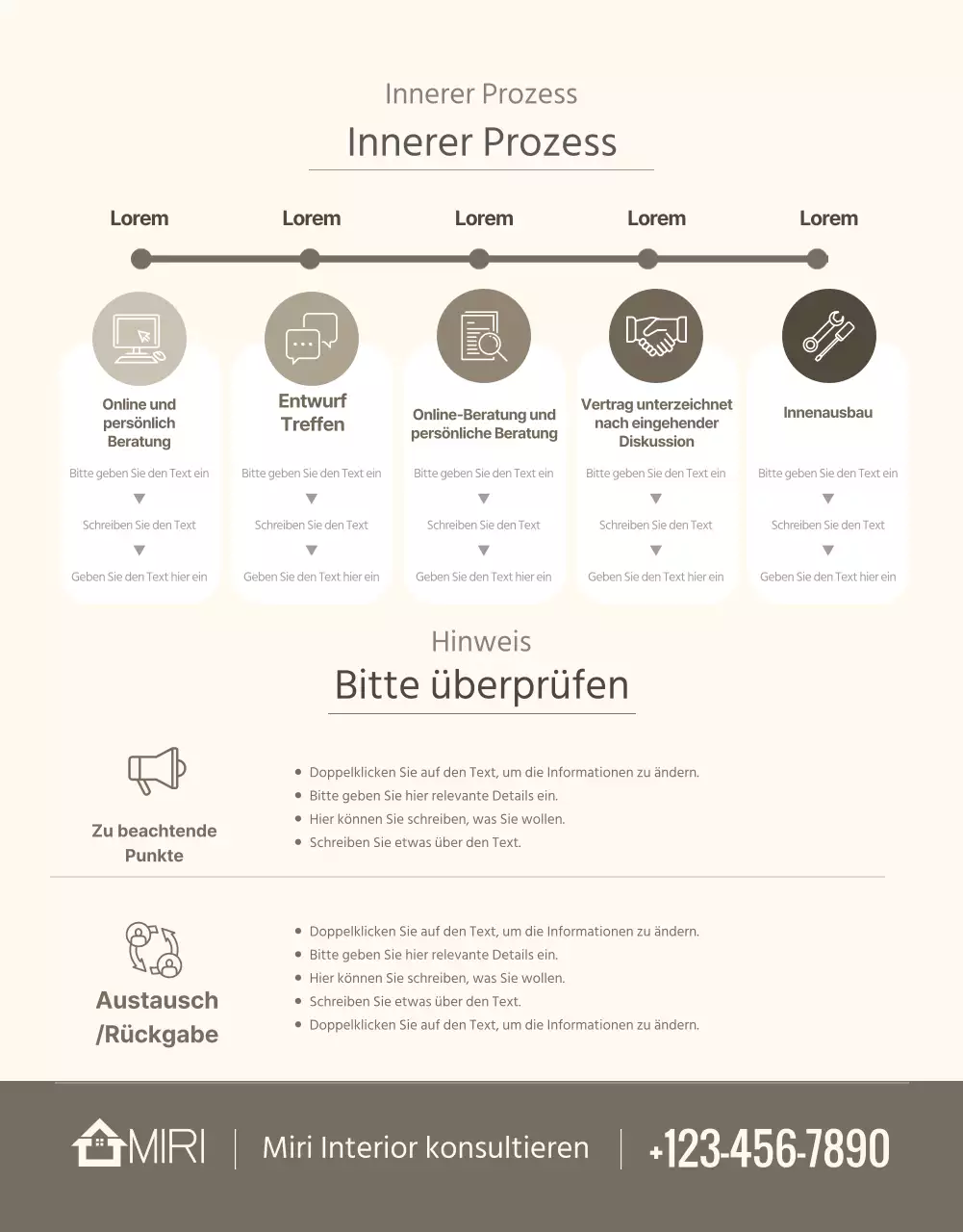 Braune und einfache Baudetails für Bad und Küche