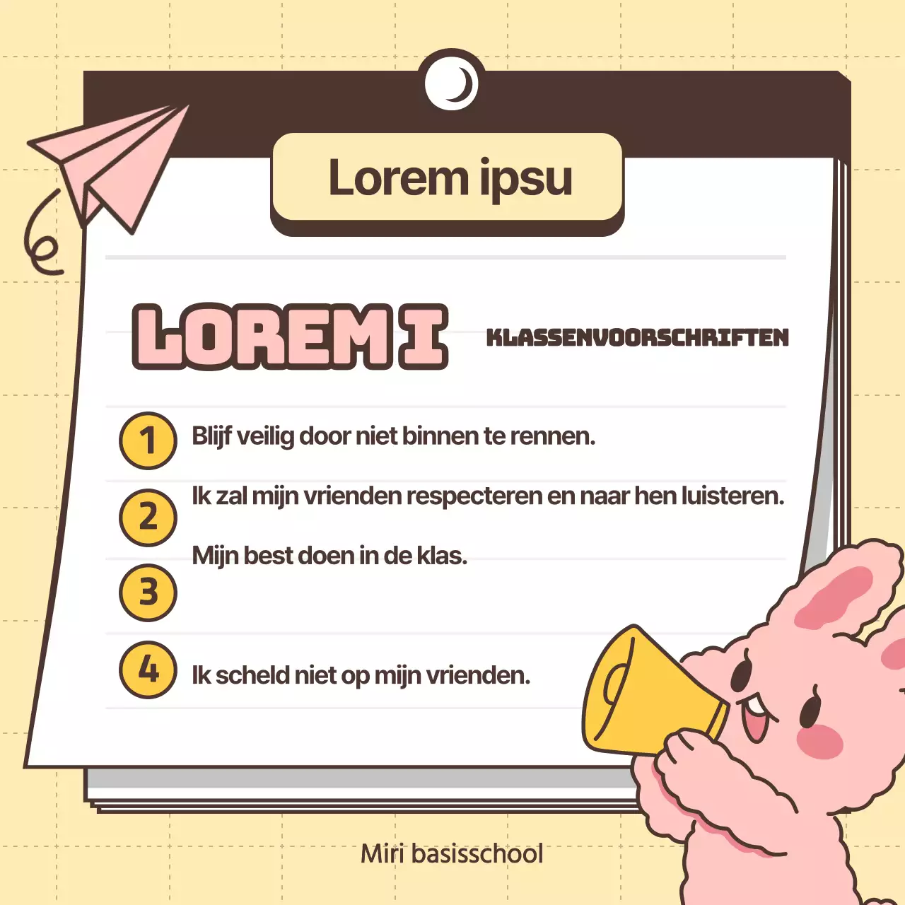 Gele stuiterkarakter Klasregels