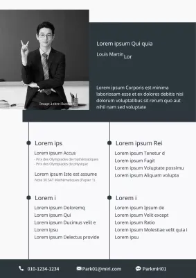 Un curriculum vitae propre et de couleur gris foncé sur le thème du tutorat