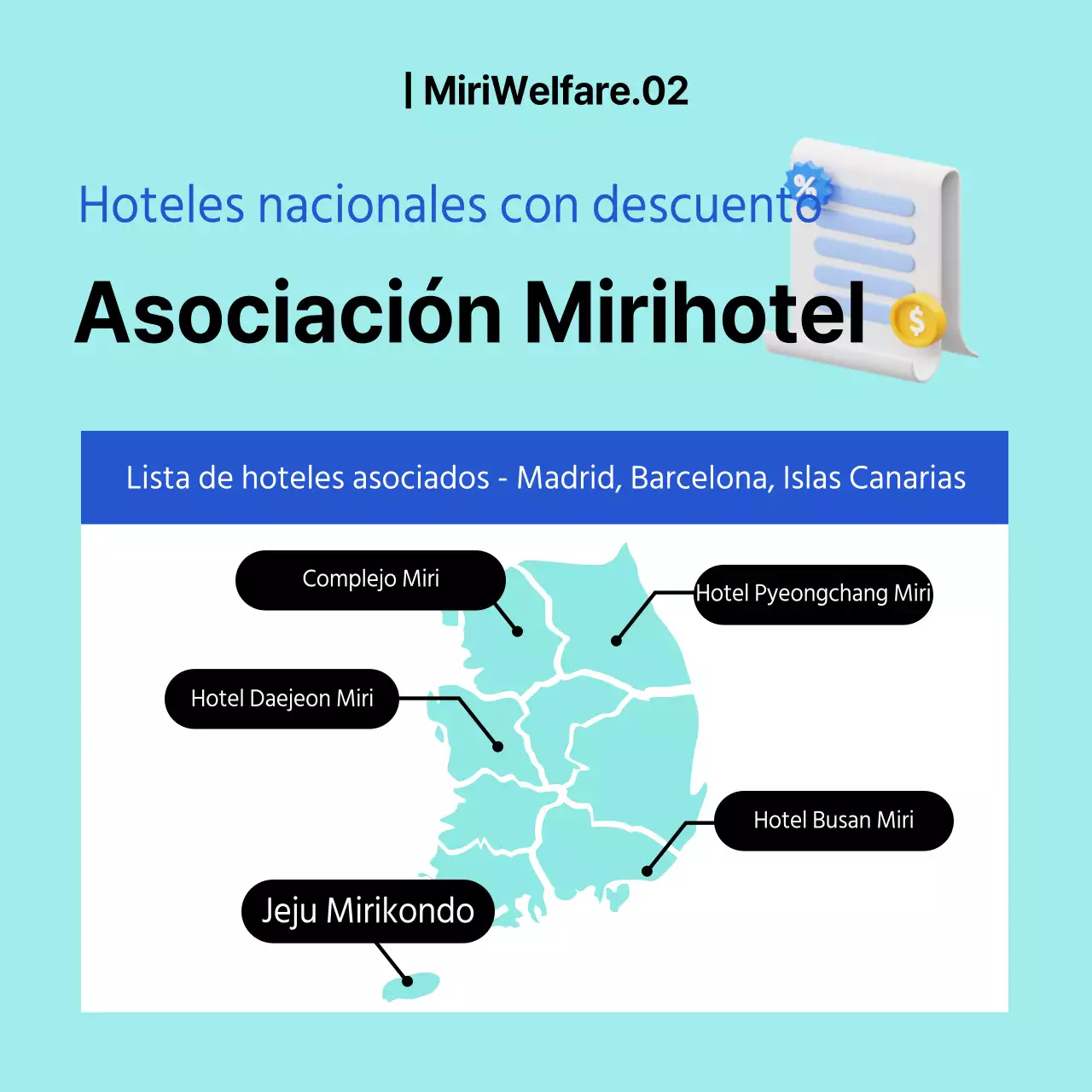 Icono en 3D con colores azul y azul claro Enmiendas sobre el bienestar de la empresa