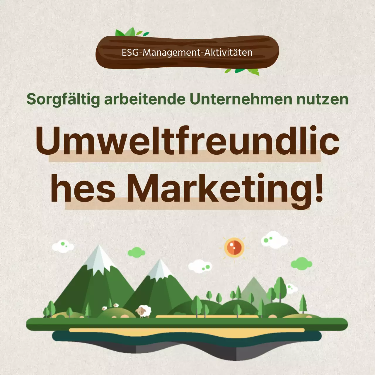 Illustration Highlight ESG-Management Einführung in grünes Marketing