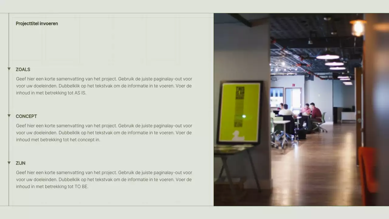 Het portfolio van een contentmarketeer met een groen, eenvoudig rasterconcept