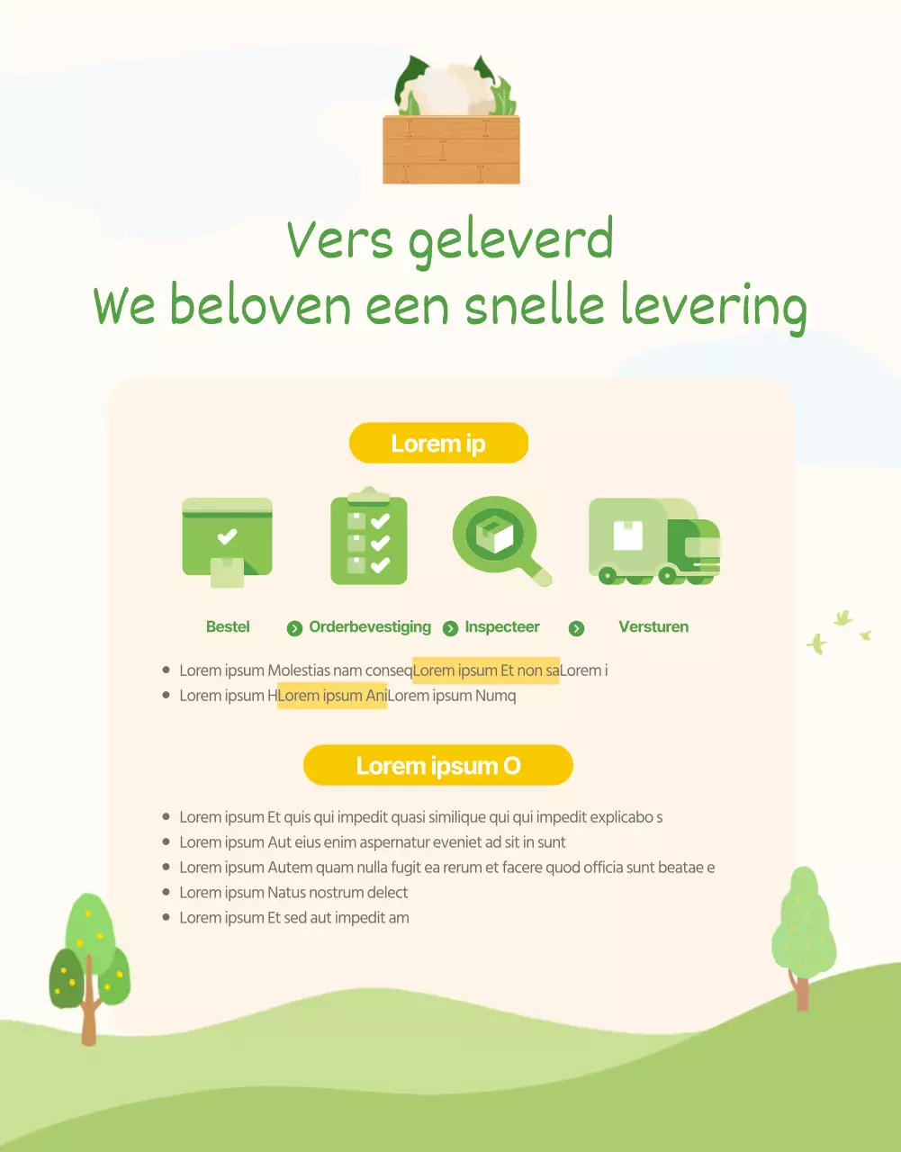 Promoot de groene en gele natuurlijke bloemkoolbeschrijving