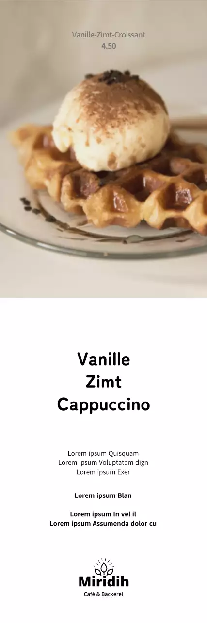 Einfaches weißes Cafe-Dessert-Menü-Fotobanner