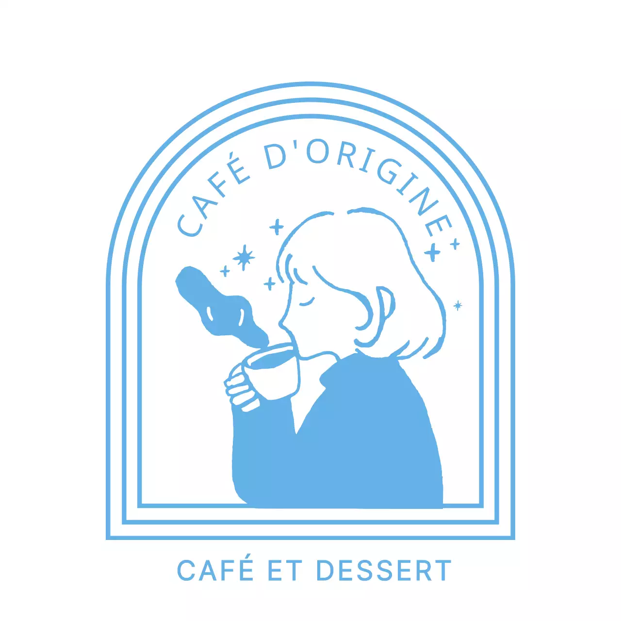 Coupe à glace illustrée du logo du café