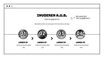 Een tijdlijngrafiek ontwerpen met een wit en zwart vetgedrukt concept