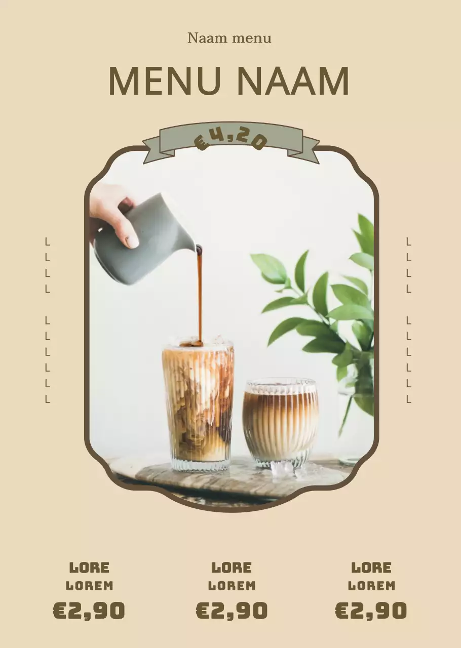 Op vintage geïnspireerd cafémenu