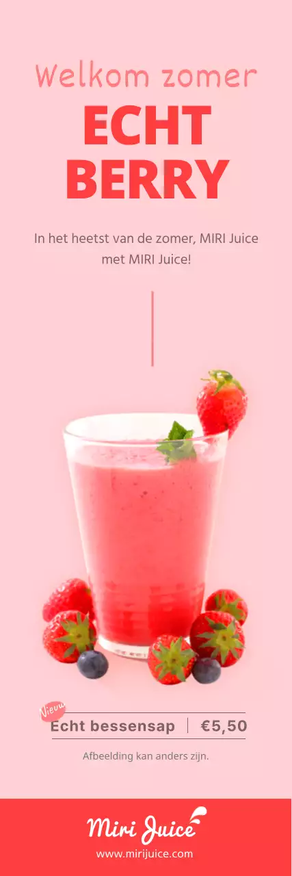 Roze zomer bessensap banner