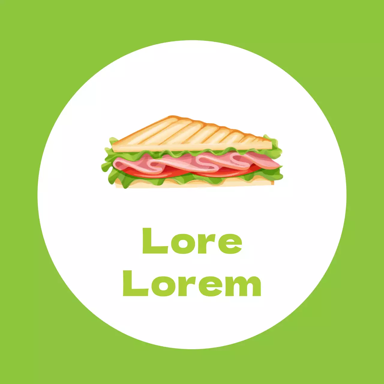 Illustrazione verde promozione panino ristorante pulito