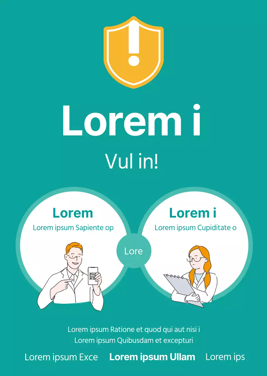 Transparante poster voor geïllustreerd corona-inschrijfblad