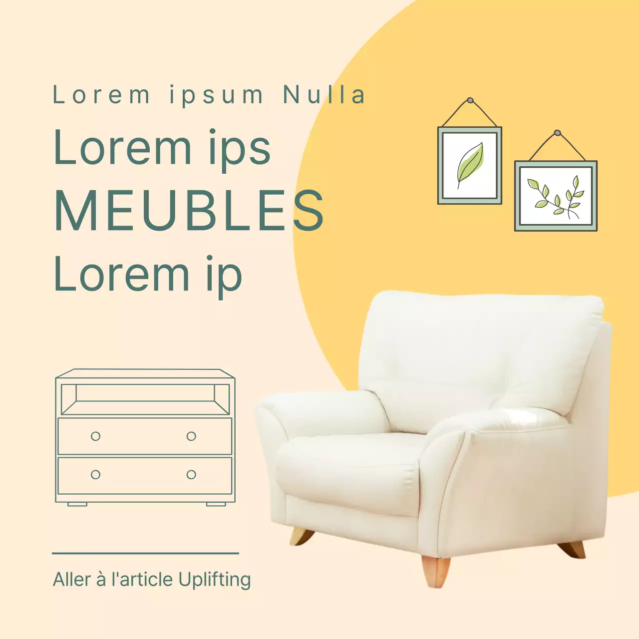 Vente de meubles de printemps dans des tons jaunes et pastels pour un réveil printanier