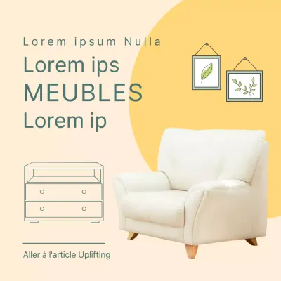 Vente de meubles de printemps dans des tons jaunes et pastels pour un réveil printanier