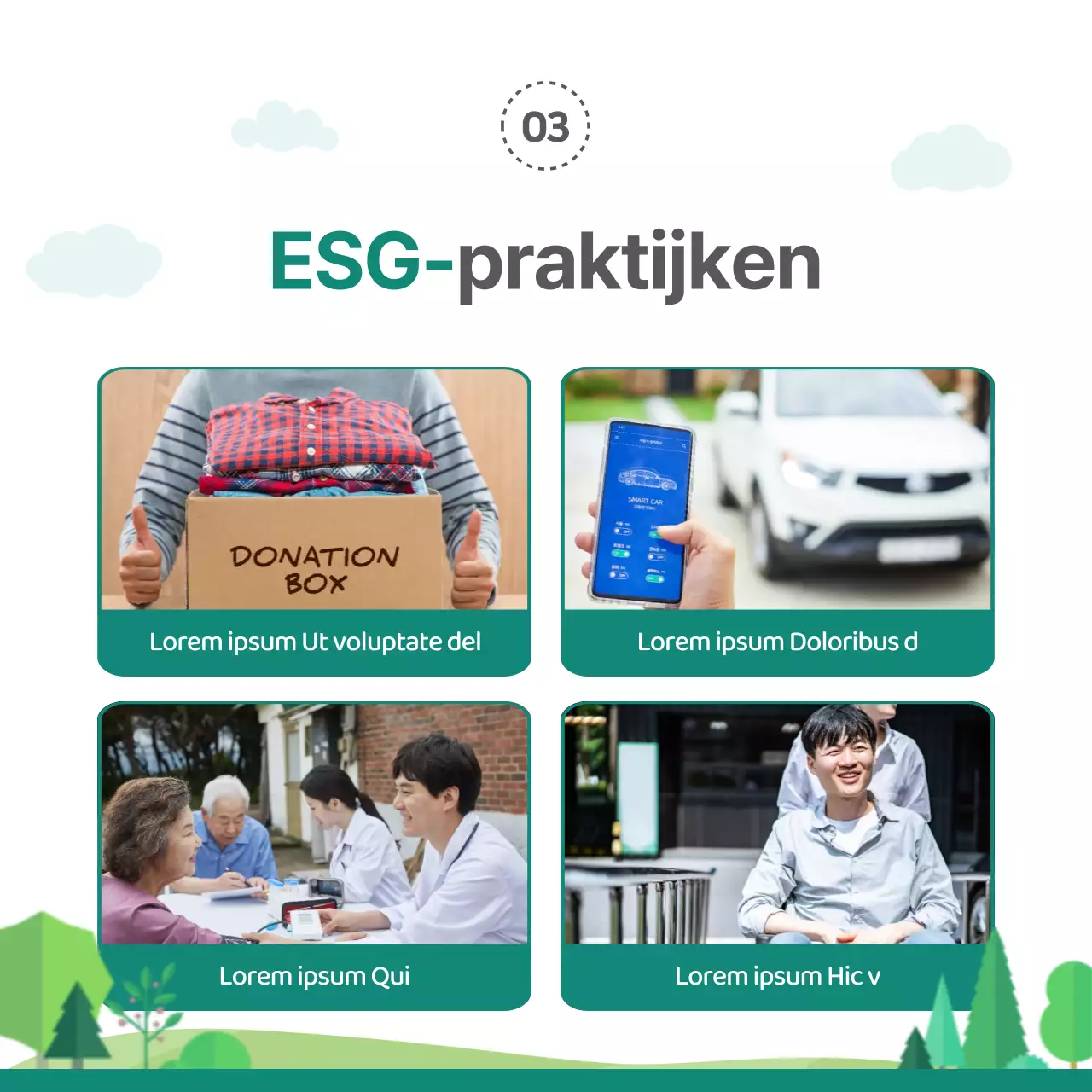 Groene illustraties benadrukken Inleiding tot ESG-beheer