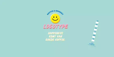 Blauw Schattig Illustratie Cafe