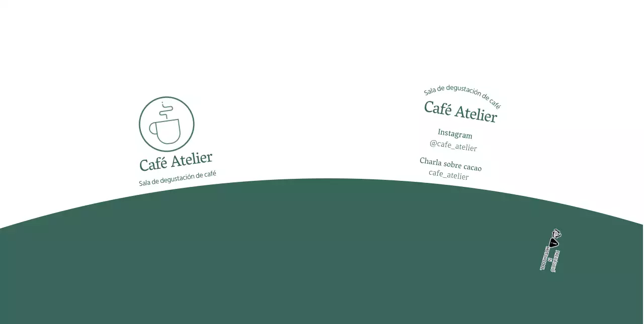 Blanco verde simple línea ilustración café