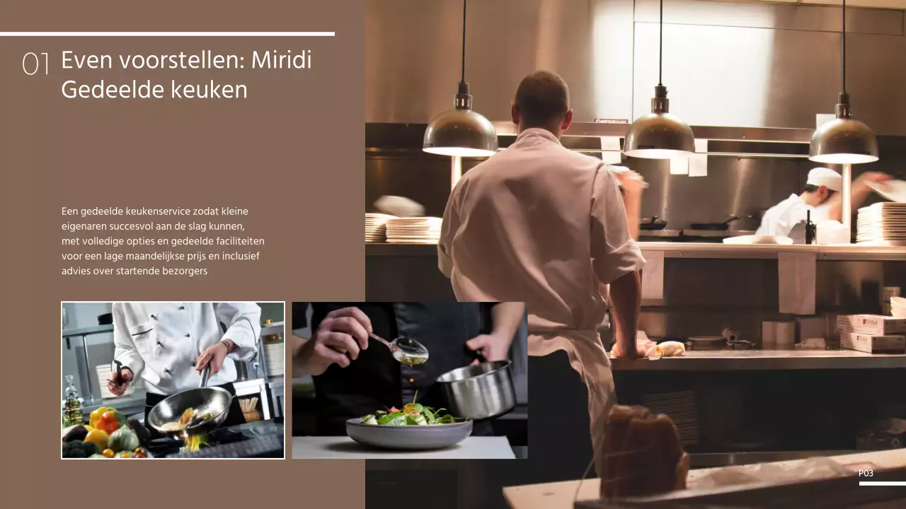 Bruine Eenvoudige Gedeelde Keuken Voorstel Presentatie PPT