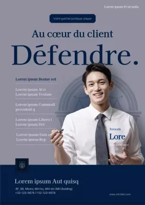 Webposter propre d'un cabinet d'avocats en bleu marine et gris