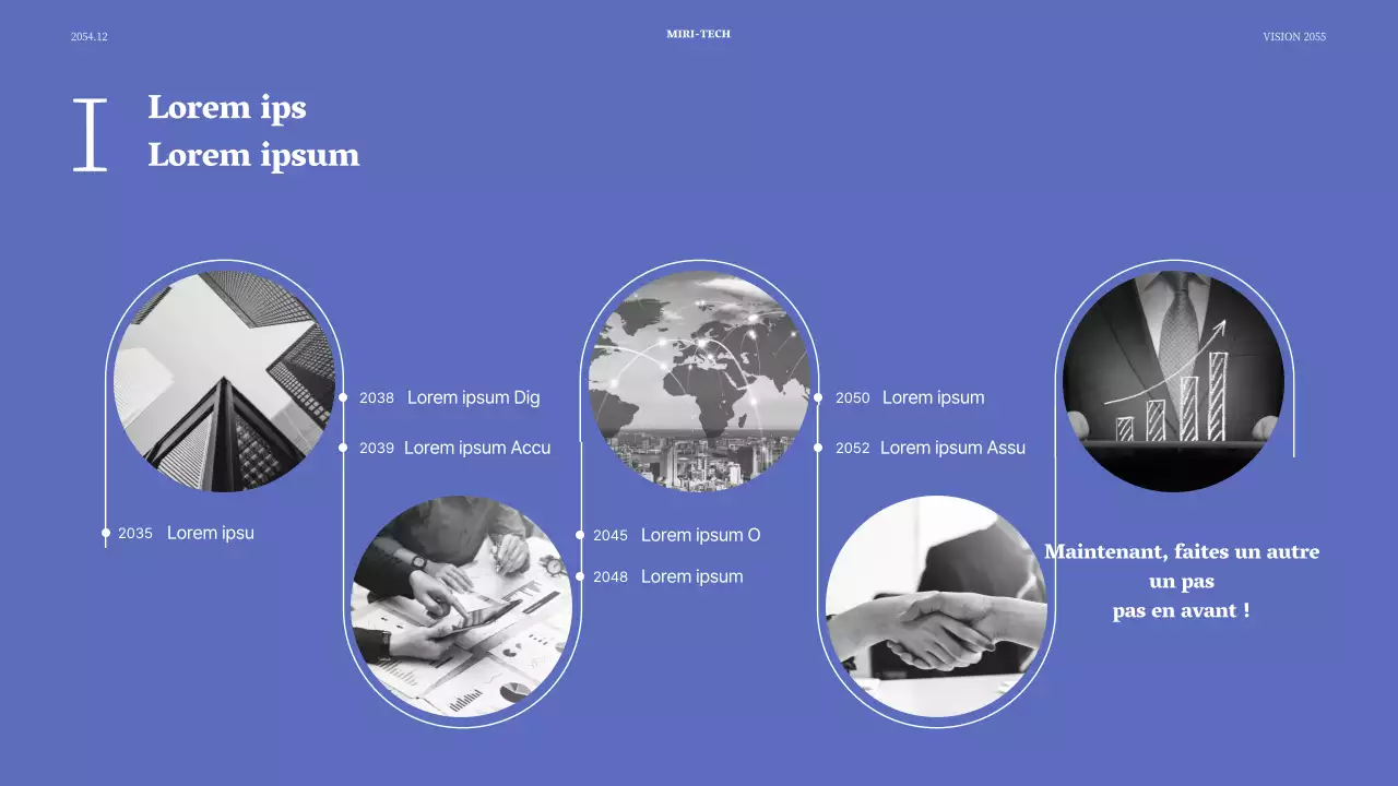 Présentation simple d'un événement en bleu et gris