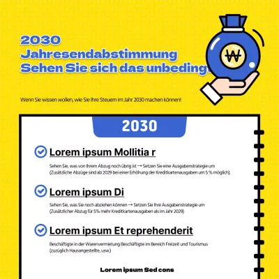 Checkliste Jahresendabstimmung in gelb und blau