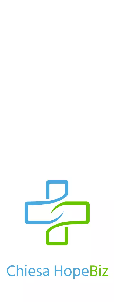 Logo della chiesa con una semplice croce illustrata in blu e verde