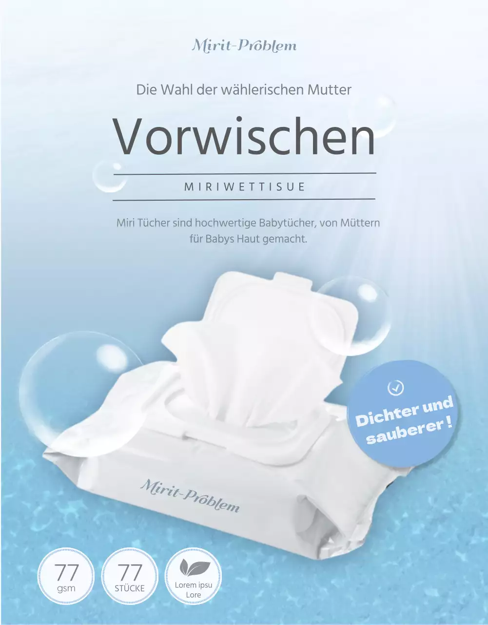 Über die himmelblauen, erfrischenden Tücher