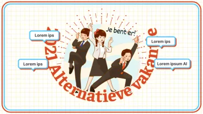 Retro concept in rood en blauw met alternatieve vakantie-informatie