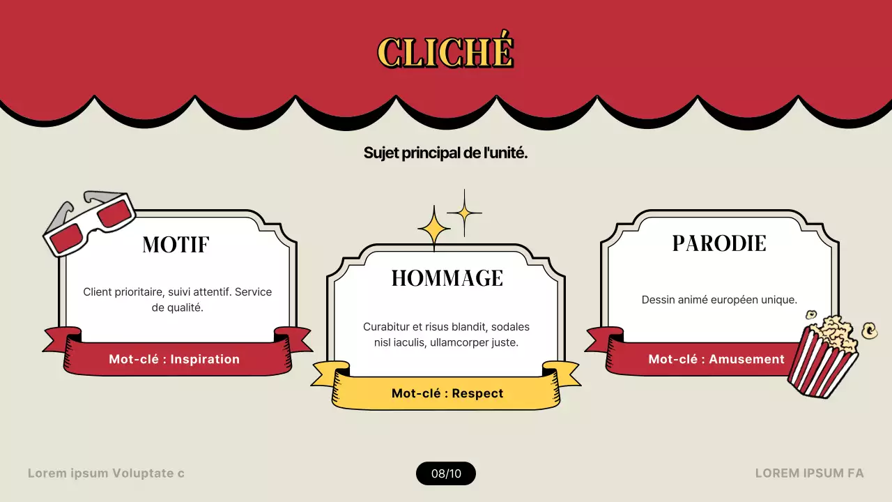 Introduction à la terminologie cinématographique dans le concept du théâtre rouge et jaune