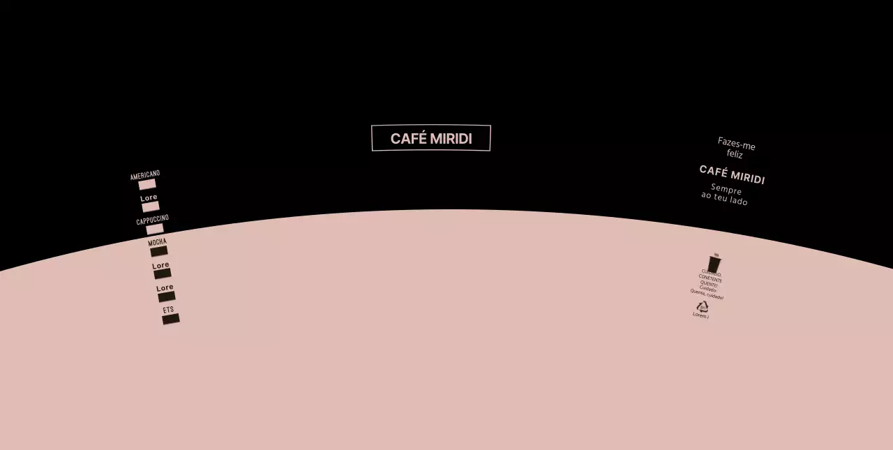 Café com símbolos pretos e cor-de-rosa