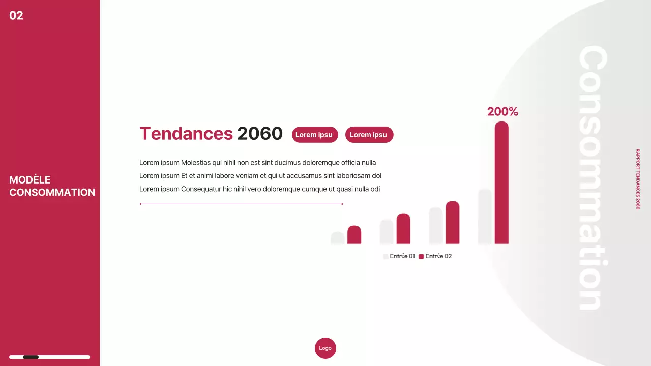 Thème du rapport sur les tendances du marketing avec puce de couleur rose