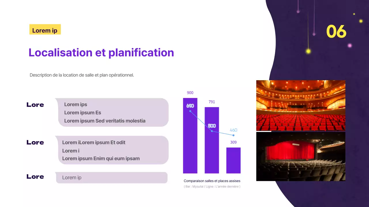 Proposition musicale créative sur fond violet avec embellissement d'étoiles
