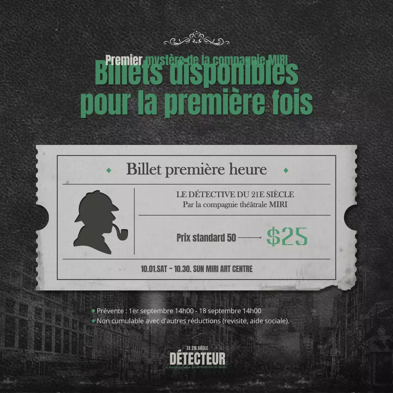 Ouverture d'un ticket avec un concept de ticket vintage noir turquoise