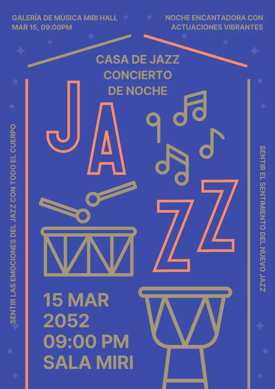 Un espectáculo de jazz en azul y rosa