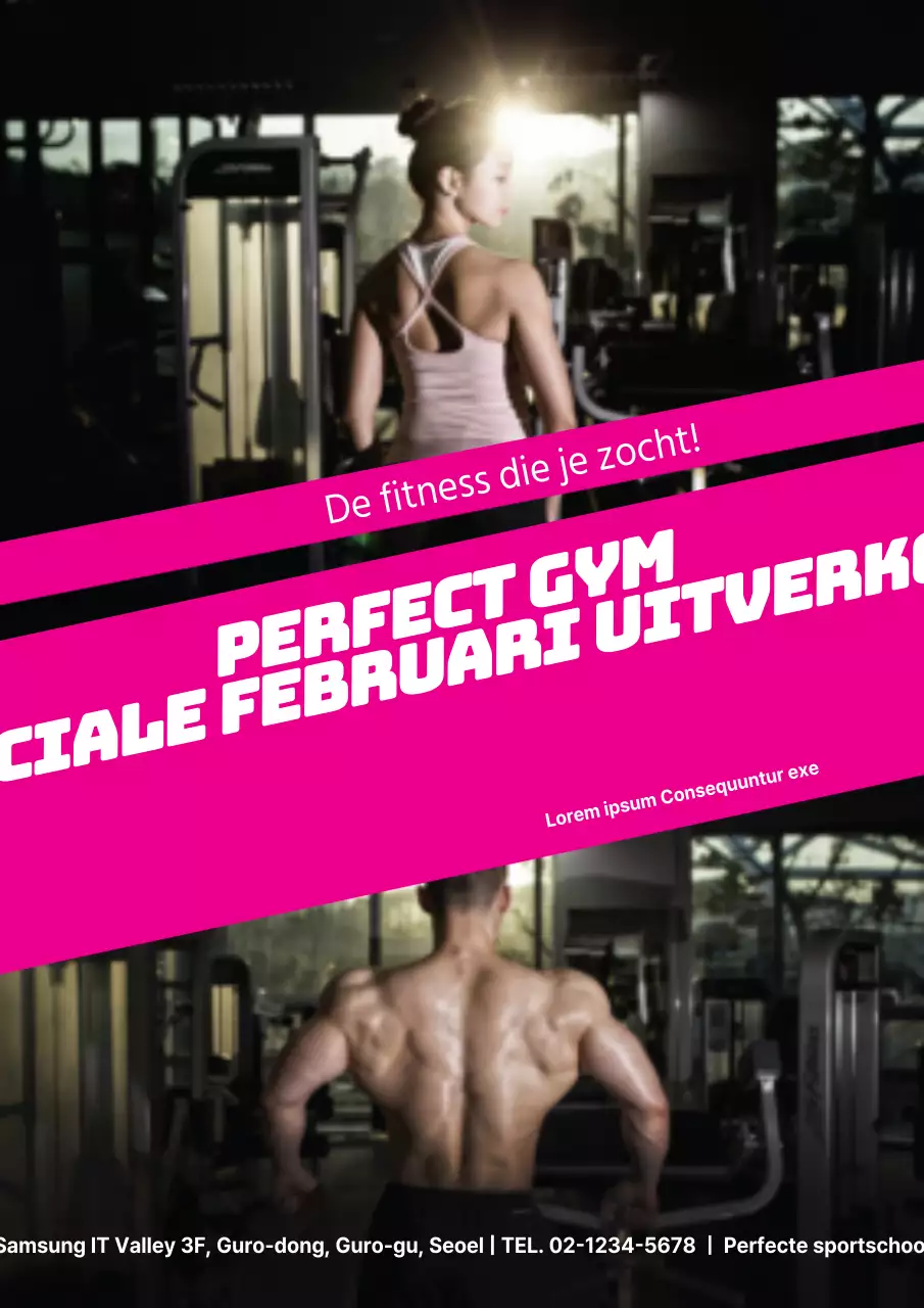 Eenvoudige fitness flyer in roze